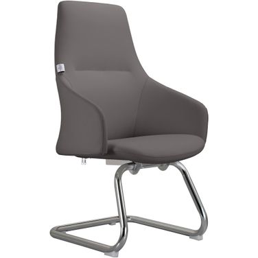 Celeste Series Guest Office Chair In Grey Leather