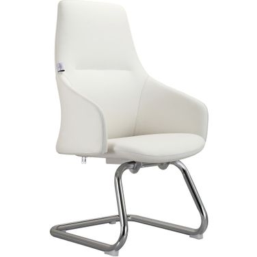 Celeste Series Guest Office Chair In White Leather