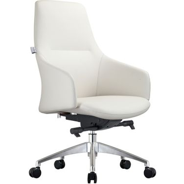 Celeste Series Office Chair In White Leather