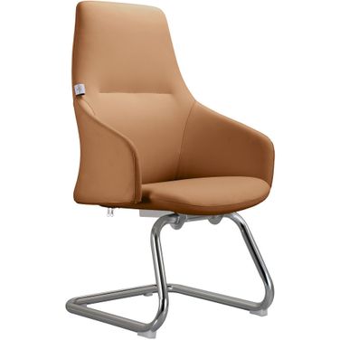 Celeste Series Office Guest Chair In Acorn Brown Leather