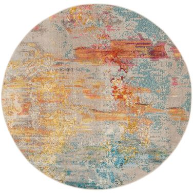 Celestial 10' x 10' Round Indoor Rug In Sealife