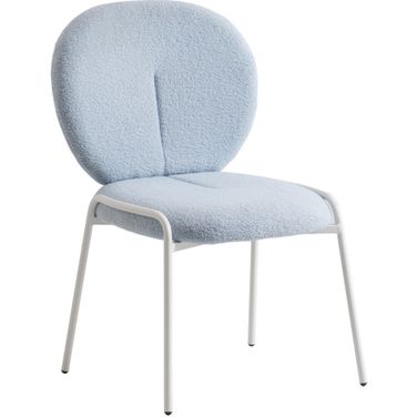 Celestial Boucle Dining Chair In Blue