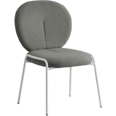 Celestial Boucle Dining Chair In Green