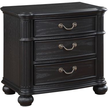 Celina 3-drawer Nightstand Bedside Table Black