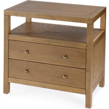 Celine 2 Drawer Wide Nightstand In Natural
