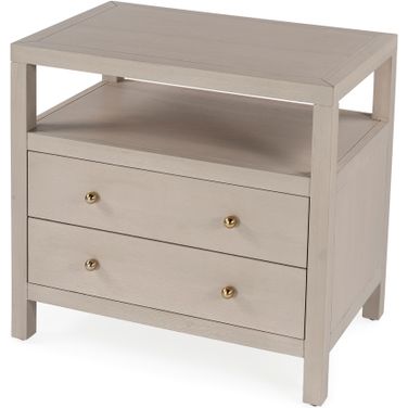 Celine 2 Drawer Wide Nightstand In Taupe