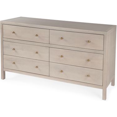 Celine 6 Drawer Wide Dresser In Taupe
