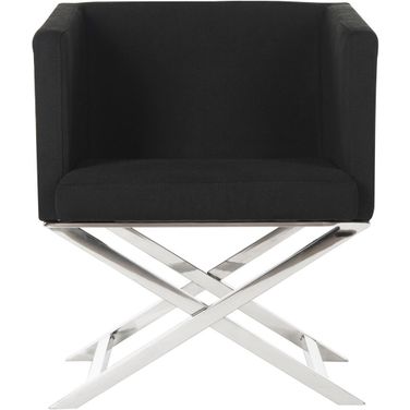 Celine Black and Chrome Cross Leg Chair