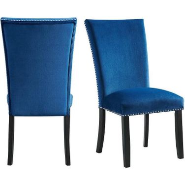 Celine Blue Velvet Side Chair Set Of 2