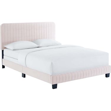 Celine Channel Tufted Performance Velvet Full Bed In Pink
