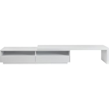 Celine Entertainment Center In White Matte Painted Top And Bottom Unit