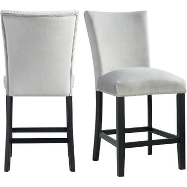 Celine Gray Velvet Counter Height Chair Set Of 2