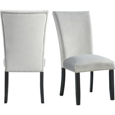 Celine Gray Velvet Side Chair Set Of 2