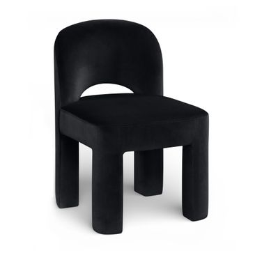 Celine Velvet Performance Fabric Upholstered Dining Chair Set of 2 In Black