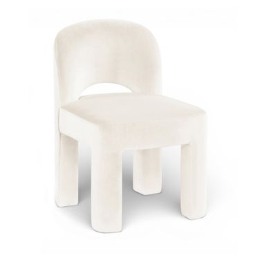 Celine Velvet Performance Fabric Upholstered Dining Chair Set of 2 In Cream