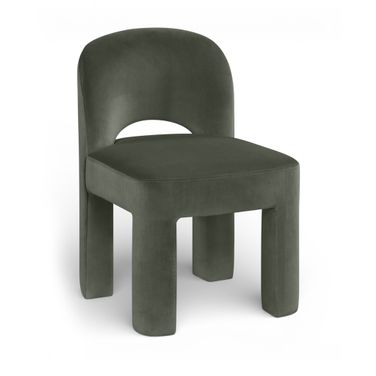 Celine Velvet Performance Fabric Upholstered Dining Chair Set of 2 In Green