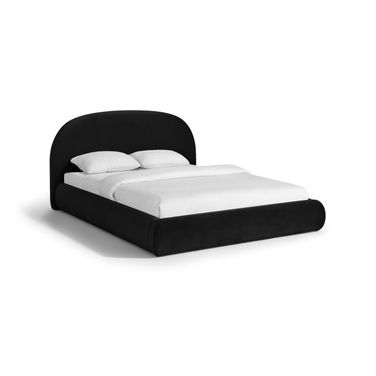Celine Velvet Upholstered Full Bed In Black