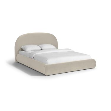 Celine Velvet Upholstered Full Bed In Cream