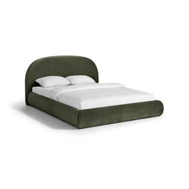Celine Velvet Upholstered King Bed In Green