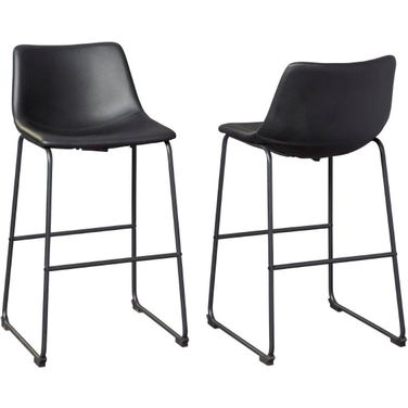 Centiar Black Pub Height Bar Stool Set of 2