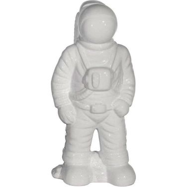 Ceramic 12 Inch Astronaut Statuette In White