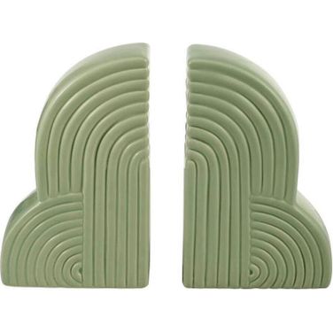 Ceramic 13 x 10 Arches Bookends Set of 2 In Cucumber