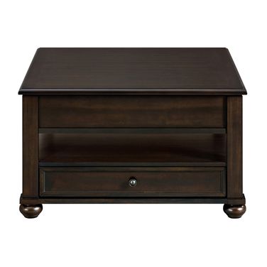 Chad Square Lift-Top Coffee Table with Casters In Cherry