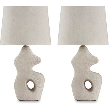 Chadrich Table Lamp Set of 2 In Antique Beige