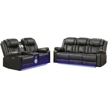 Challenger Power Reclining Living Room Set In Gray