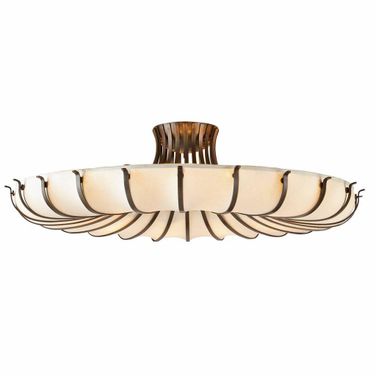 Chambers Flush Mount In Ivory and Dark Bronze