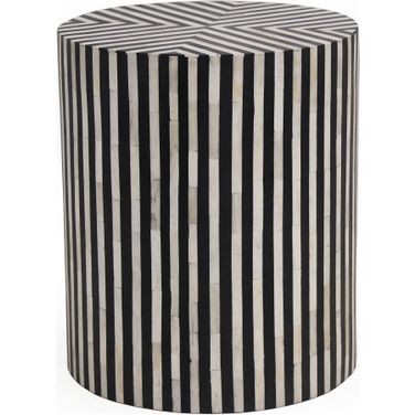 Chameau Black and White Side Table