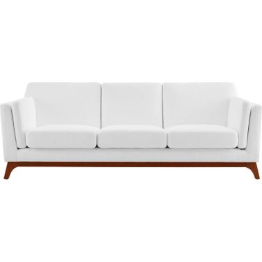 Chance White Upholstered Fabric Sofa