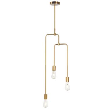 Chandler 3 Light Metal Pendant In Gold and Brass
