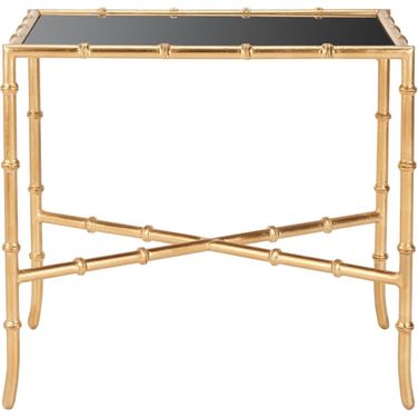 Chandler Black and Gold Cross Base Accent Table
