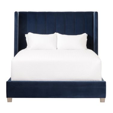 Stitch and Hand Chandler Queen Bed In Denim and Natural Gray Oak