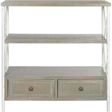 Chandra French Gray and White Smoke Console with Storage Drawer