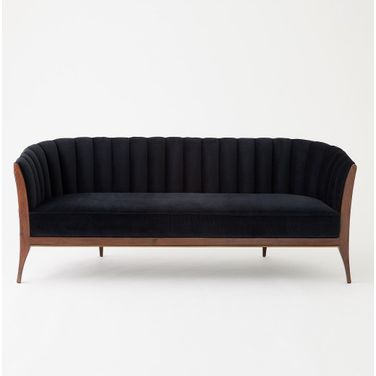 Channel Back Sofa In Black and White