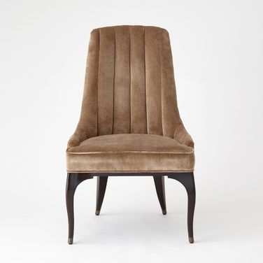 Channel Tufted Dining Chair In Mushroom