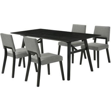 Channell 5 Piece Wood Dining Table Set In Black