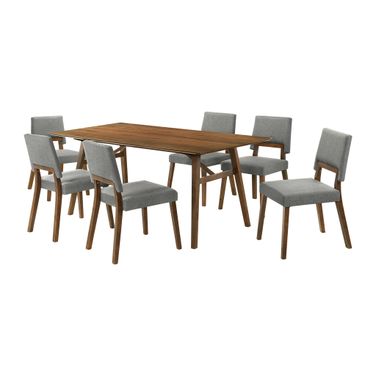 Channell 7 Piece Wood Dining Table Set In Gray