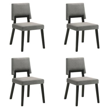 Channell Dining Chair Set of 4 In Black and Charcoal