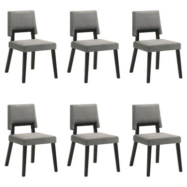 Channell Dining Chair Set of 6 In Black and Charcoal
