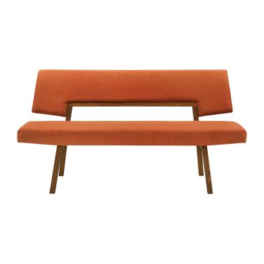 Channell Upholstered Wood Dining Bench In Orange