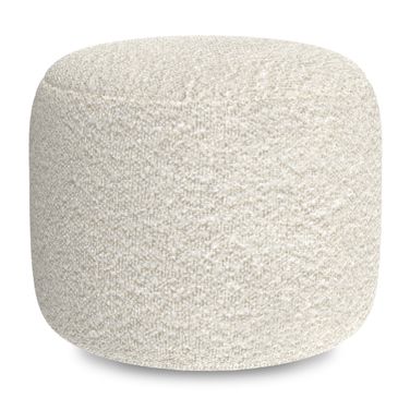 Chantal Round Pouf In White