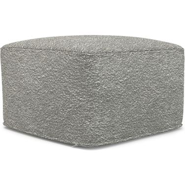 Chantal Square Pouf In Light Grey