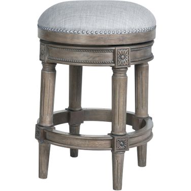 Chapman 26 Inch Counter-Height Backless Swivel Barstool In Weathered Gray