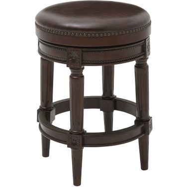 Chapman 26 Inch Wood Backless Counter-Height Swivel Barstool In Espresso and Dark Brown