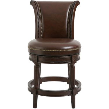 Chapman 26 Inch Wood Counter-Height Swivel Barstool with High-Back In Espresso and Dark Brown