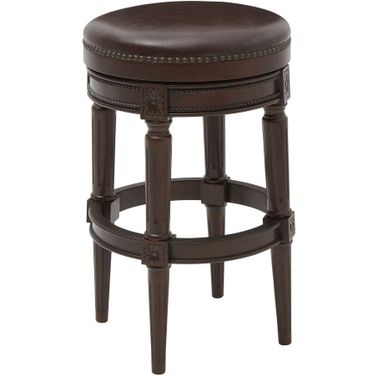 Chapman 31 Inch Wood Backless Bar-Height Swivel Barstool In Espresso and Dark Brown