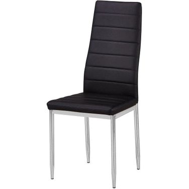 Chapman Bi Cast Leather Dining Side Chair Set of 2 In Black